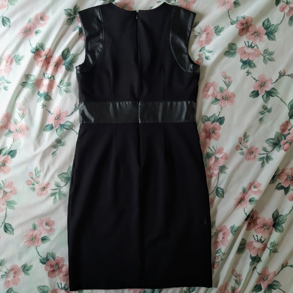 Joseph Ribkoff Black Faux Leather Panel Dress - Picture 7 of 7